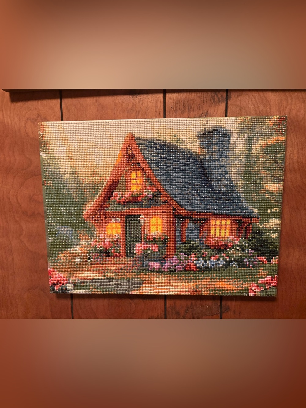 Colorful Diamond Dot Country Cottage Wall Art